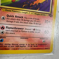 Flareon 19/64 Pokemon Jungle Set 1st Edition Holo Rare Trading Card Game TCG - Image 3