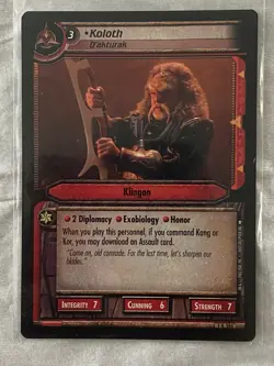Star Trek CCG 2E KOLOTH D'AKTURAK Rare Card NEVER PLAYED - Image 1