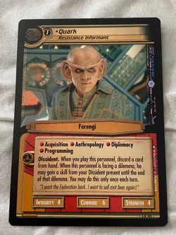 Star Trek CCG 2E CTA QUARK RESISTANCE INFORMANT Rare Card NEVER PLAYED - Image 1