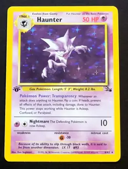 Haunter 6/62 Pokemon TCG Fossil Set Card 1st Edition Holo - Image 1