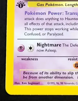 Haunter 6/62 Pokemon TCG Fossil Set Card 1st Edition Holo - Image 5