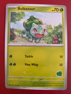 Pokemon Card Bulbasaur My First Battle Bulbasaur Stamp Near Mint Unique Art! - Image 1