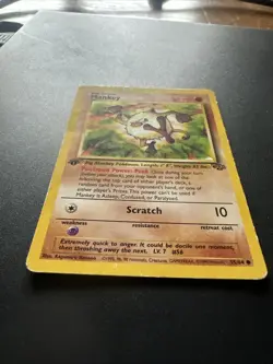 Pokemon Mankey Card 55/64 1st Edition Common HP Jungle Regular English - Image 2