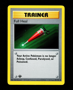 1999 Pokemon FULL HEAL Base Set 1ST EDITION Shadowless Non Holo Card 82/102 WotC - Image 1