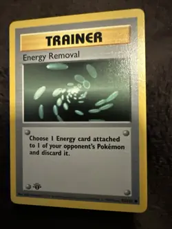 Pokemon TCG Energy Removal Base Set Card 92/102 1st Edition Never Played NM - Image 1
