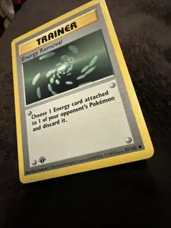 Pokemon TCG Energy Removal Base Set Card 92/102 1st Edition Never Played NM - Image 2