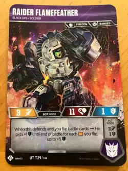 Transformers TCG 3 Cards Siege I & II Flamefeather Apeface Chop Shop - Image 2