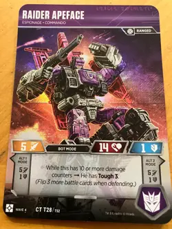 Transformers TCG 3 Cards Siege I & II Flamefeather Apeface Chop Shop - Image 3