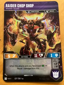 Transformers TCG 3 Cards Siege I & II Flamefeather Apeface Chop Shop - Image 4