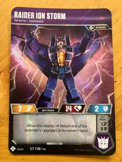 Transformers TCG 3 Cards Siege I & II Kickback, Ion Storm Runabout - Image 3
