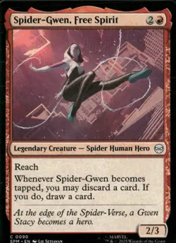 MTG Magic the Gathering Spider-Man Base Common 90 Spider-Gwen Free Spirit - Image 1