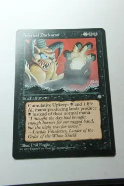 MTG Infernal Darkness x1- -Ice Age-Lightly Played - Image 1