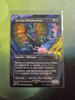 MTG - Spitting Dilophosaurus Borderless 0003 REX Rare Jurassic World Pack Fresh - Image 1