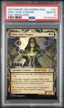 MTG Magic PSA 10 Serialized Dina, Soul Steeper #378 MUL Serial Multiverse Legend - Image 1
