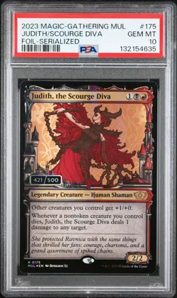 MTG Magic PSA 10 Serialized Judith, the Scourge Diva #421 MUL Serial Numbered - Image 1