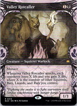Valley Rotcaller (Showcase) R Creature - Squirrel Warlock Normal Bloomburrow 313 - Image 1