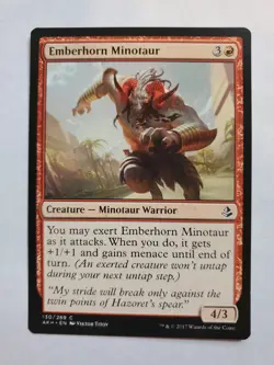 MTG Magic The Gathering Card Emberhorn Minotaur Creature Minotaur Warrior - Image 1