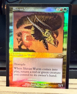 FOIL Shivan Wurm*** MTG Planeshift #124 NM - NEVER PLAYED - Image 1