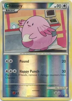 Chansey - 58/123 - Common - Reverse Holo HP, English Pokemon HeartGold SoulSilve - Image 1