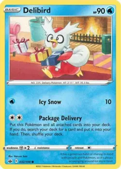 Delibird - 032/198 - Common NM, English Pokemon Chilling Reign - Image 1