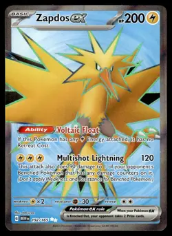 2023 Scarlet & Violet Series - Scarlet & Violet - 151 Zapdos ex Ultra Rare #192 - Image 1