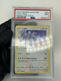 PSA 9 MINT LUGIA-HOLO 2020 POKEMON SWSH BSP PRERELEASE-STAFF #069 - Image 3