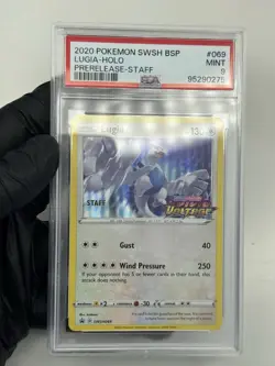 PSA 9 MINT LUGIA-HOLO 2020 POKEMON SWSH BSP PRERELEASE-STAFF #069 - Image 4
