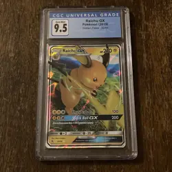 2019 POKEMON SUN & MOON HIDDEN FATES #20 RAICHU GX Graded CGC 9.5 Grading - Image 1