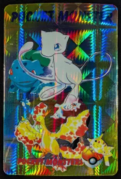 Vintage 1998 Mew Moltres Bandai Pokemon Japanese Vending Prism Sticker - Image 1