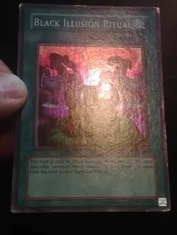 Yu-Gi-Oh SUPER RARE HOLO BLACK ILLUSION RITUAL MRL-051 VINTAGE PRINT LP - Image 2