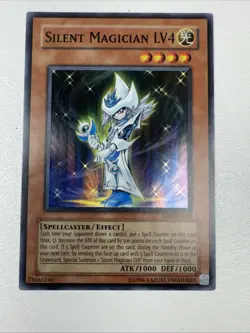 NTR-EN001 Silent Magician LV4 Super Rare Unlimited Edition LP YuGiOh - Image 1
