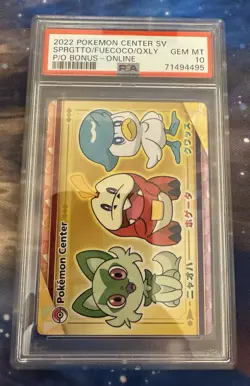 2022 Pokemon Scarlet Violet Pre-Order Promo Bonus Card Japanese Center PSA 10 - Image 1