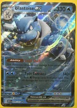 Pokemon 151 ⭐BLASTOISE EX ⭐ Scarlet & Violet Holo Double Rare Card 009/165 - Image 1