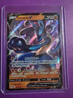 Pokemon Lucario v Champion's Path Sword and Shield Card 027/073 - Image 1