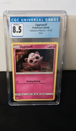 Pokemon Card Jigglypuff 14/18 CGC Graded 8.5 Holo Detective Pikachu (2019) - Image 1