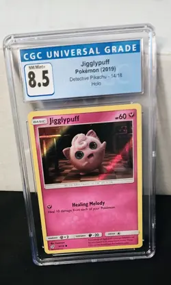 Pokemon Card Jigglypuff 14/18 CGC Graded 8.5 Holo Detective Pikachu (2019) - Image 2