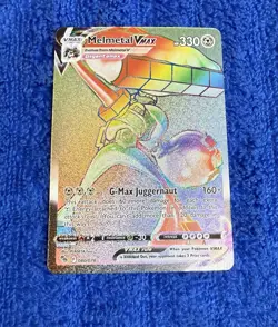 Pokemon TCG Go Melmetal VMAX Holo Secret Rare Full Art Rainbow Card 080/078 - Image 1
