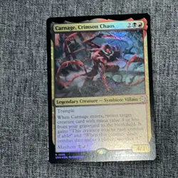 CARNAGE, CRIMSON CHAOS ~ NM/M ~ MTG Magic- 0125 SPM Marvel Spider-Man Foil - Image 1