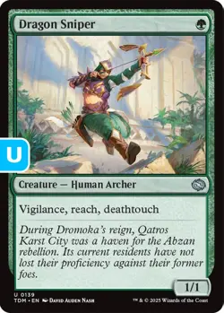 MTG Dragon Sniper TDM U Creature Human Archer NM - Image 1