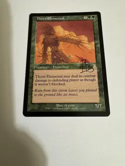 Magic The Gathering Thorn Elemental 123/143 (Urza's Destiny) Signed - Image 1