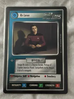 Star Trek CCG 1E 1994 Black Border BB RO LAREN Card NEVER PLAYED - Image 1