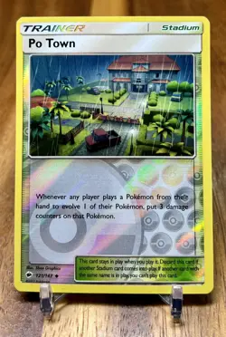 Po Town 121/147 Burning Shadows Reverse Holo Uncommon Pokemon Card NM - Image 1