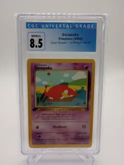 CGC 8.5 - 1st Edition Slowpoke 67/82 - Team Rocket Pokemon Card WOTC - Image 1
