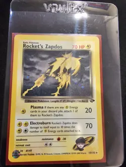 Pokemon Cards TCG Rocket's Zapdos Gym Challenge 15/132 Holo Unlimited Holo RARE - Image 1