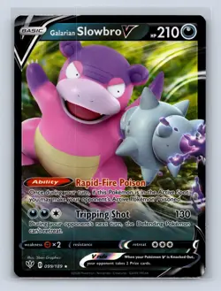 Galarian Slowbro V 099/189 Holo SWSH03: Darkness Ablaze NM Pokemon TCG Card - Image 1