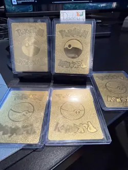 5 Card Lot Pokemon Charizard, Pikachu, Morpeko, Tag Team - Gold Foil, Fan Art - Image 2