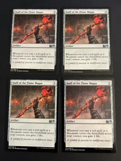 4x Staff of the Flame Magus (233) Core Set 2015 M15 LP MTG Magic x4 Playset MKE - Image 1