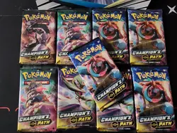 Pokemon Champion's Path - Lot of 9 Booster Packs New Factory Sealed - Image 1