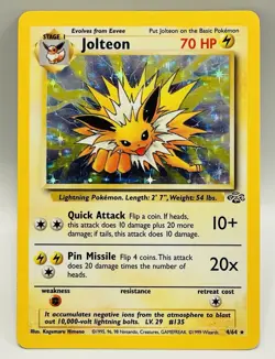 Jolteon 1999 Pokemon Jungle Unlimited Holo Rare 4/64 NM TCG - Image 2