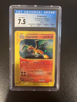 Pokemon 2002 Charizard 6/165 Expedition Base Set Holo CGC 7.5 NM SWIRL - Image 1